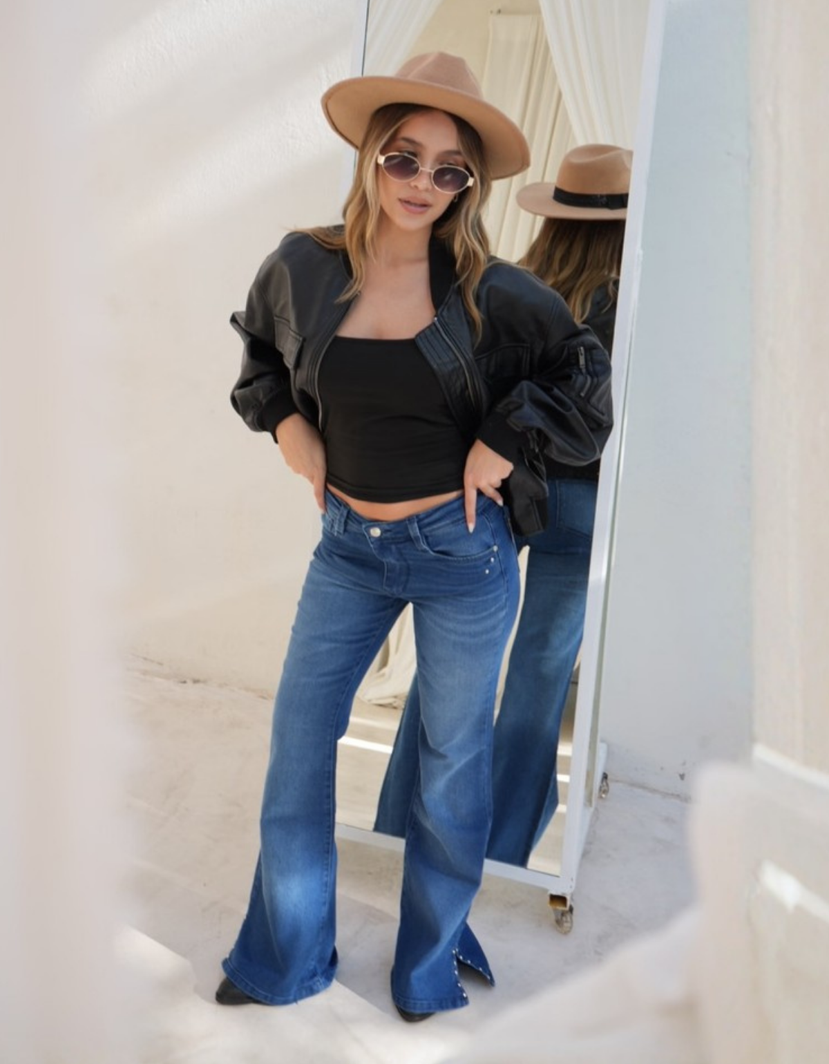78 ART 752 OXFORD FLARE AZUL ABERTURA CON TACHAS