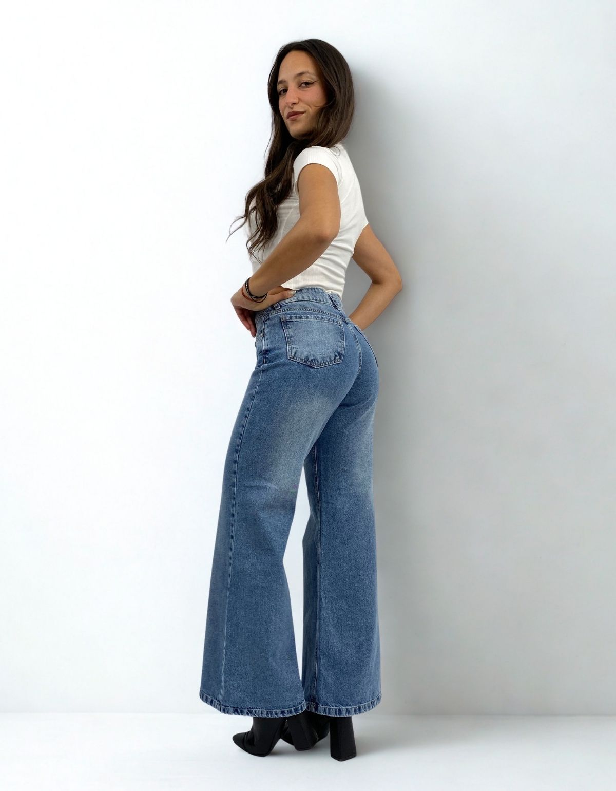 ART 779 WIDE LEG CELESTE NEVADO / CINTO