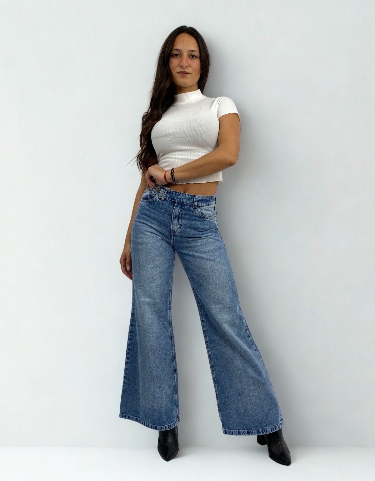 ART 779 WIDE LEG CELESTE NEVADO / CINTO