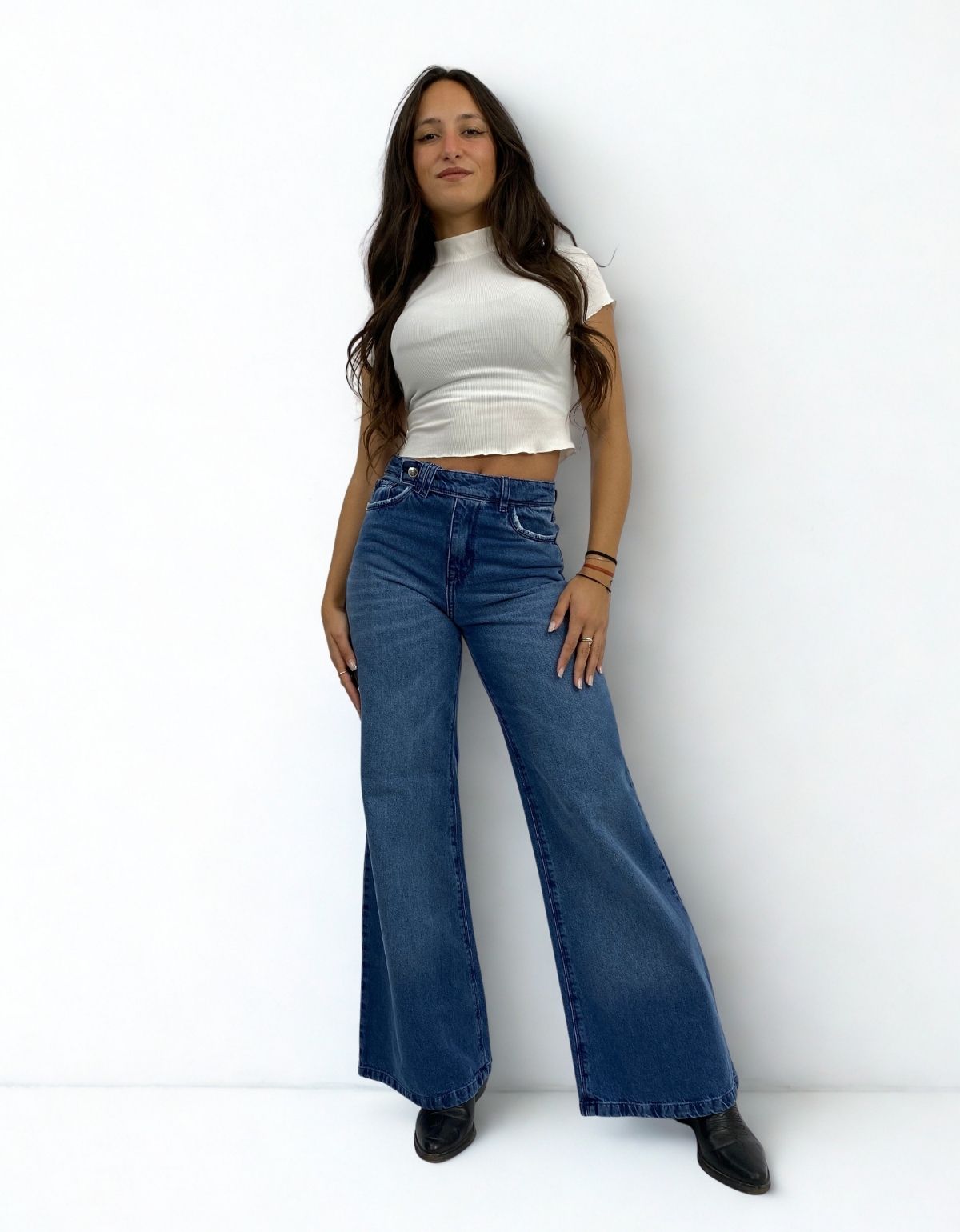 ART 780 WIDE LEG AZUL LOCALIZADO / CINTO