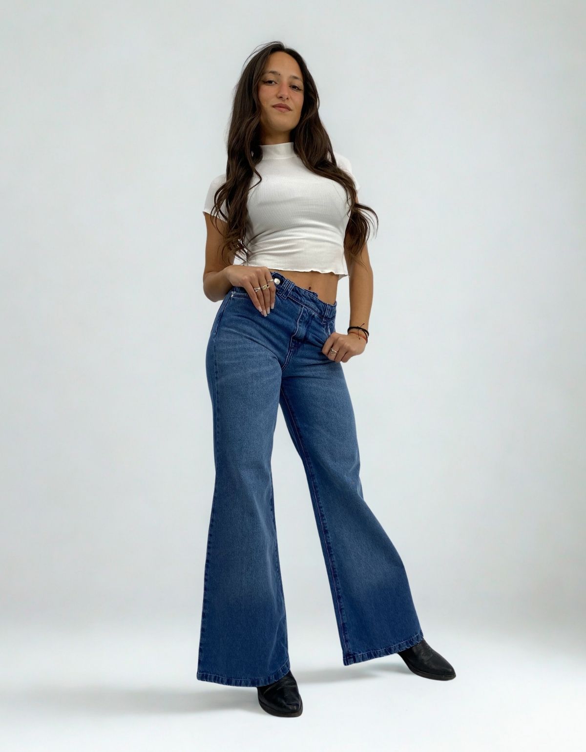 ART 780 WIDE LEG AZUL LOCALIZADO / CINTO