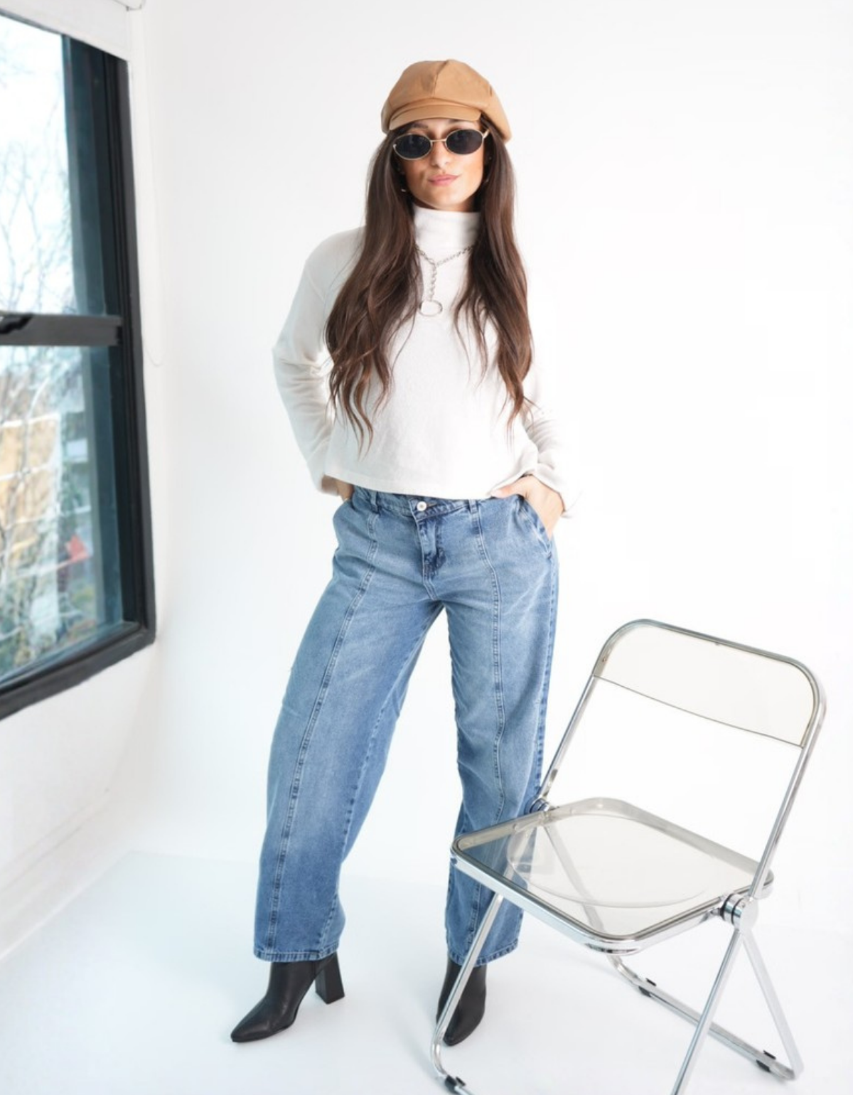 ART 793 BAGGY CELESTE CLARO / RECORTES