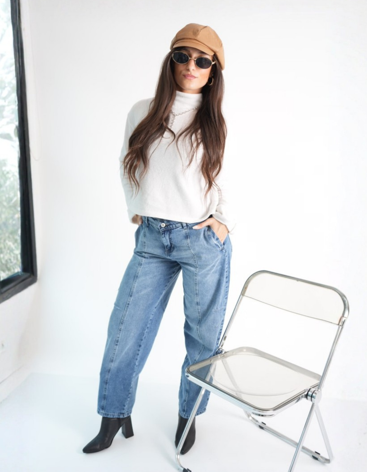 ART 793 BAGGY CELESTE CLARO / RECORTES
